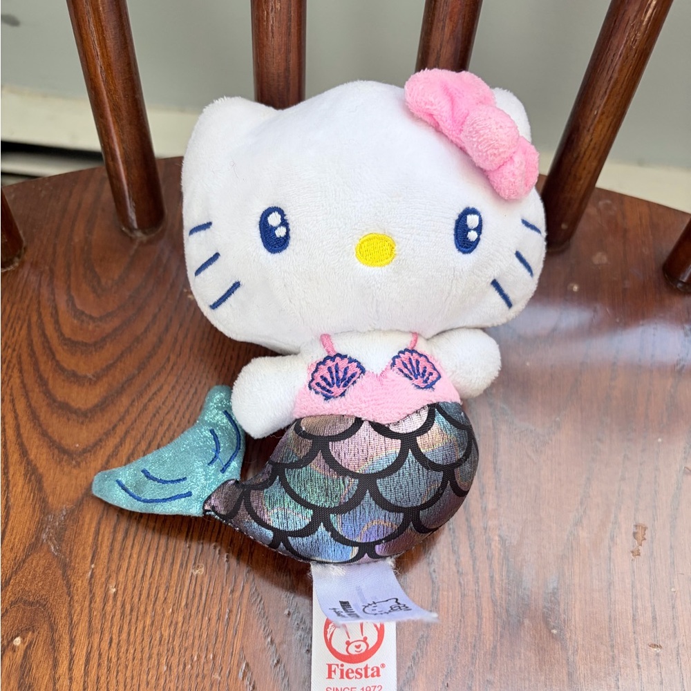 Fiesta Hello Kitty Mermaid Plush with Pink and Blue Accents